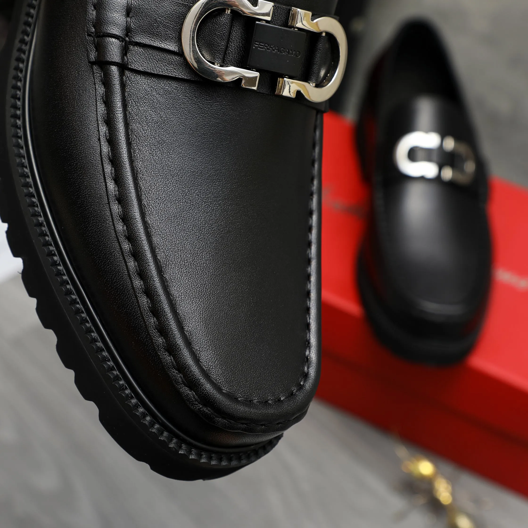 Men's shoes 💰540 Product trademark: Ferragamo "Ferragamo" business slip-on leather shoes Regular size: 38-44 (45.46 custom-made, non-refundable) Product materials: Selected high-quality cowhide upper, cowhide lining, original outsole